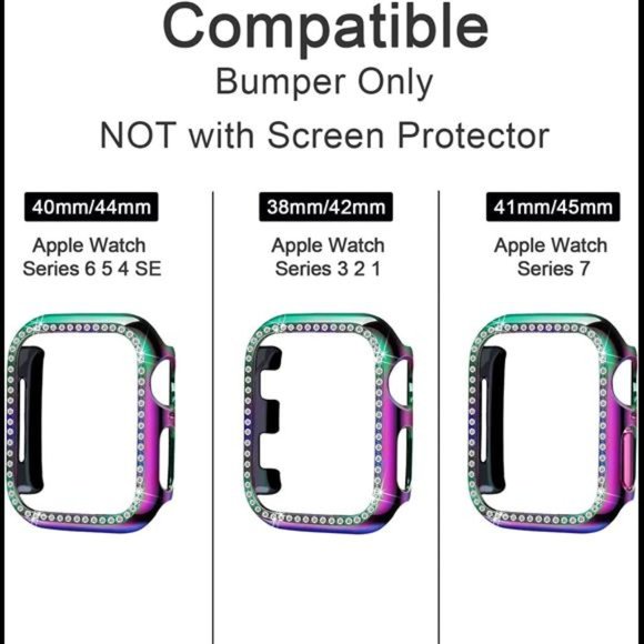 Compatible for Apple Watch Case 44mm Bling Crystal Diamonds Rhinestone Bumper - Picture 6 of 7